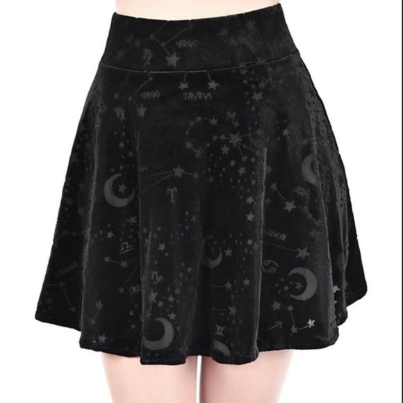 Killstar "Cordelia" Astrology Velvet Mini Skirt - Picture 3 of 7